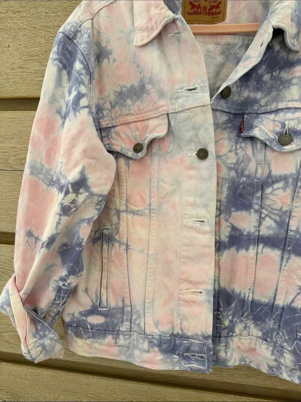 Levi's Tie-Dye Denim Jacket - Pink & Blue Wash - Picture 6 of 10
